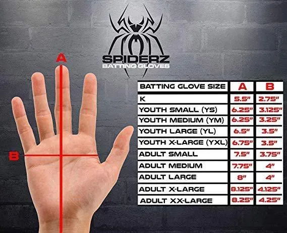 2023 Spiderz HYBRID Batting Gloves: Blue Line