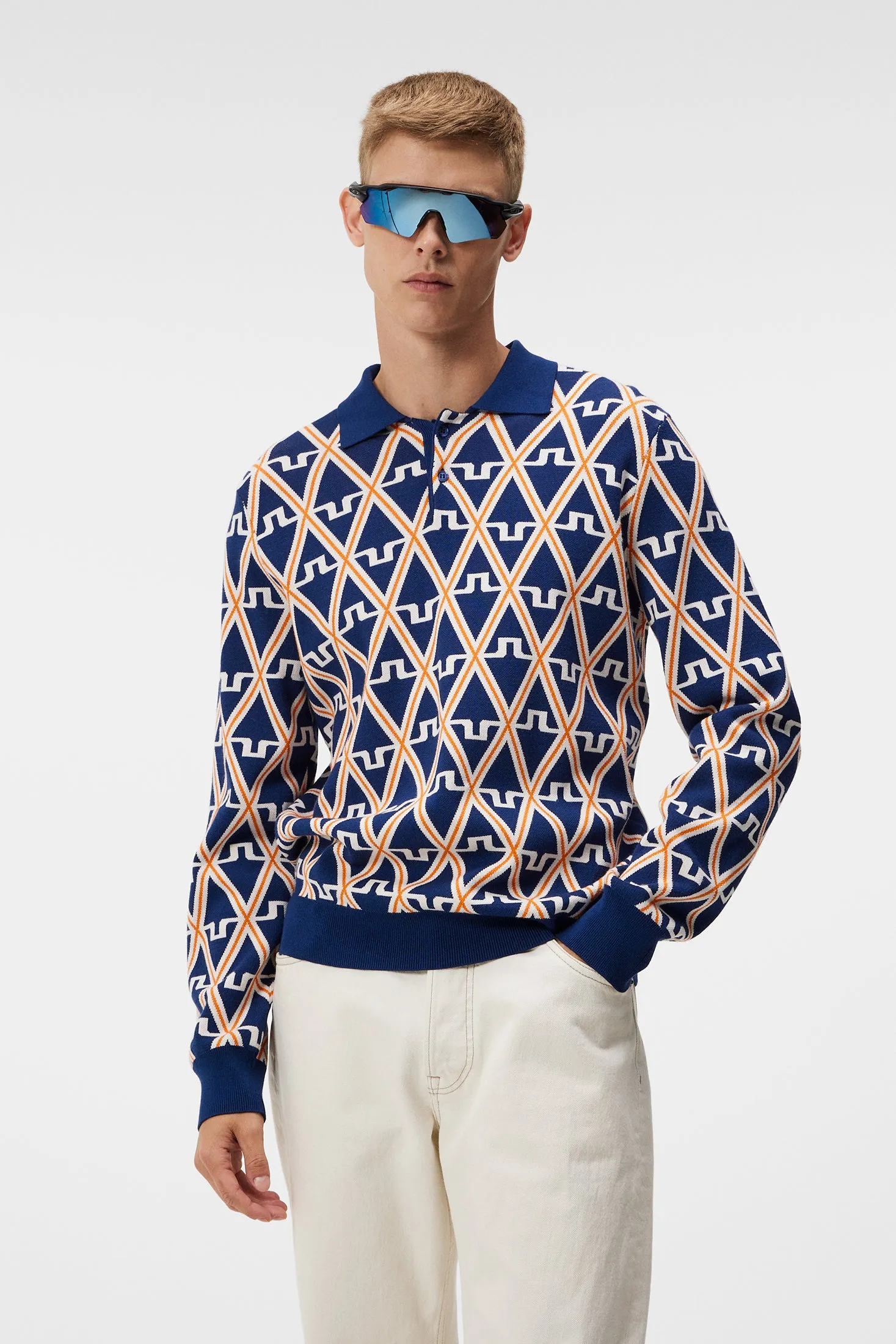 Benny Knitted Shirt / Estate Blue Diamond