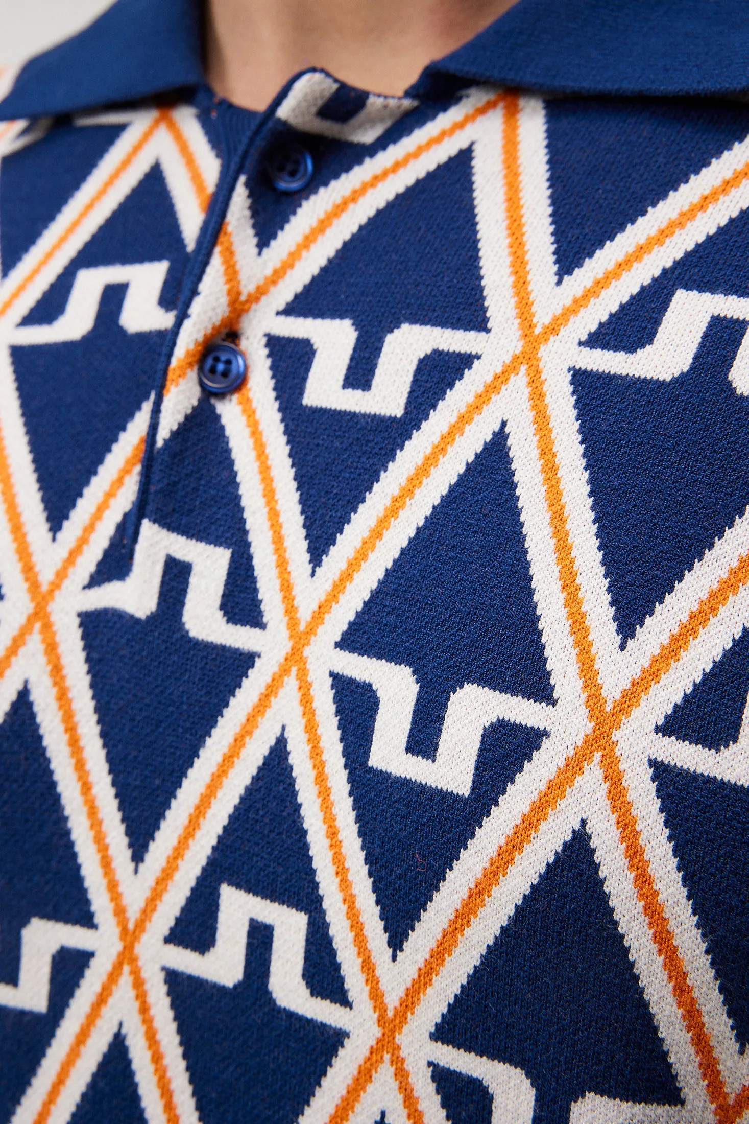 Benny Knitted Shirt / Estate Blue Diamond