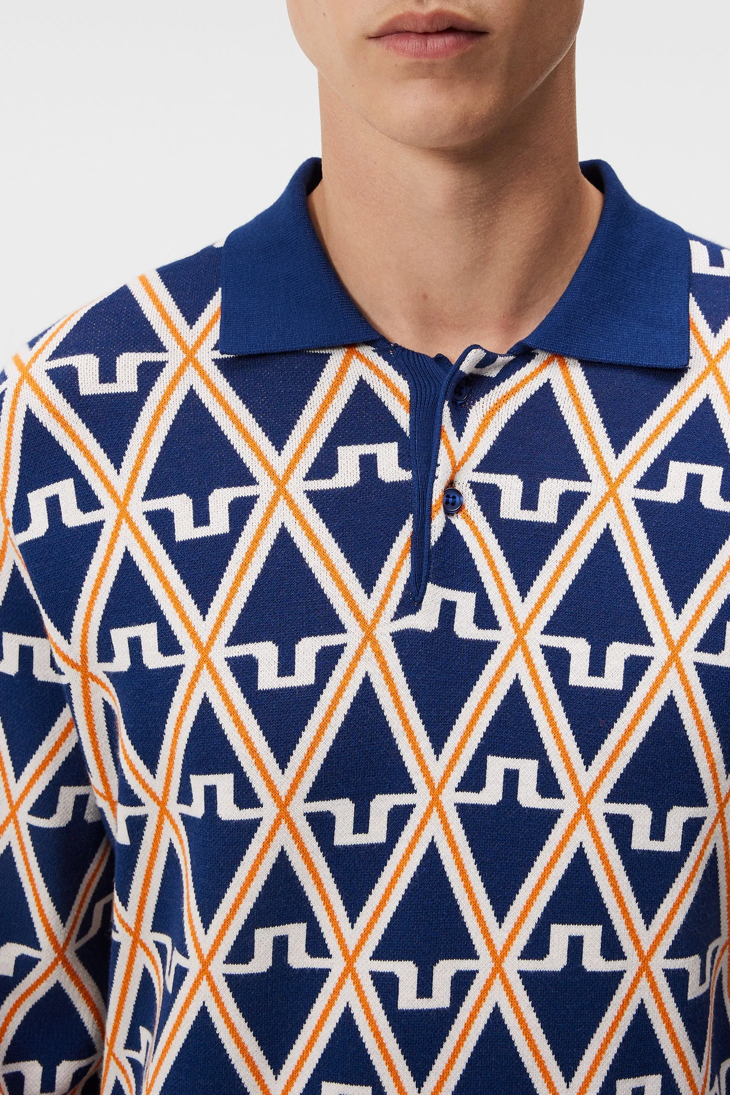 Benny Knitted Shirt / Estate Blue Diamond