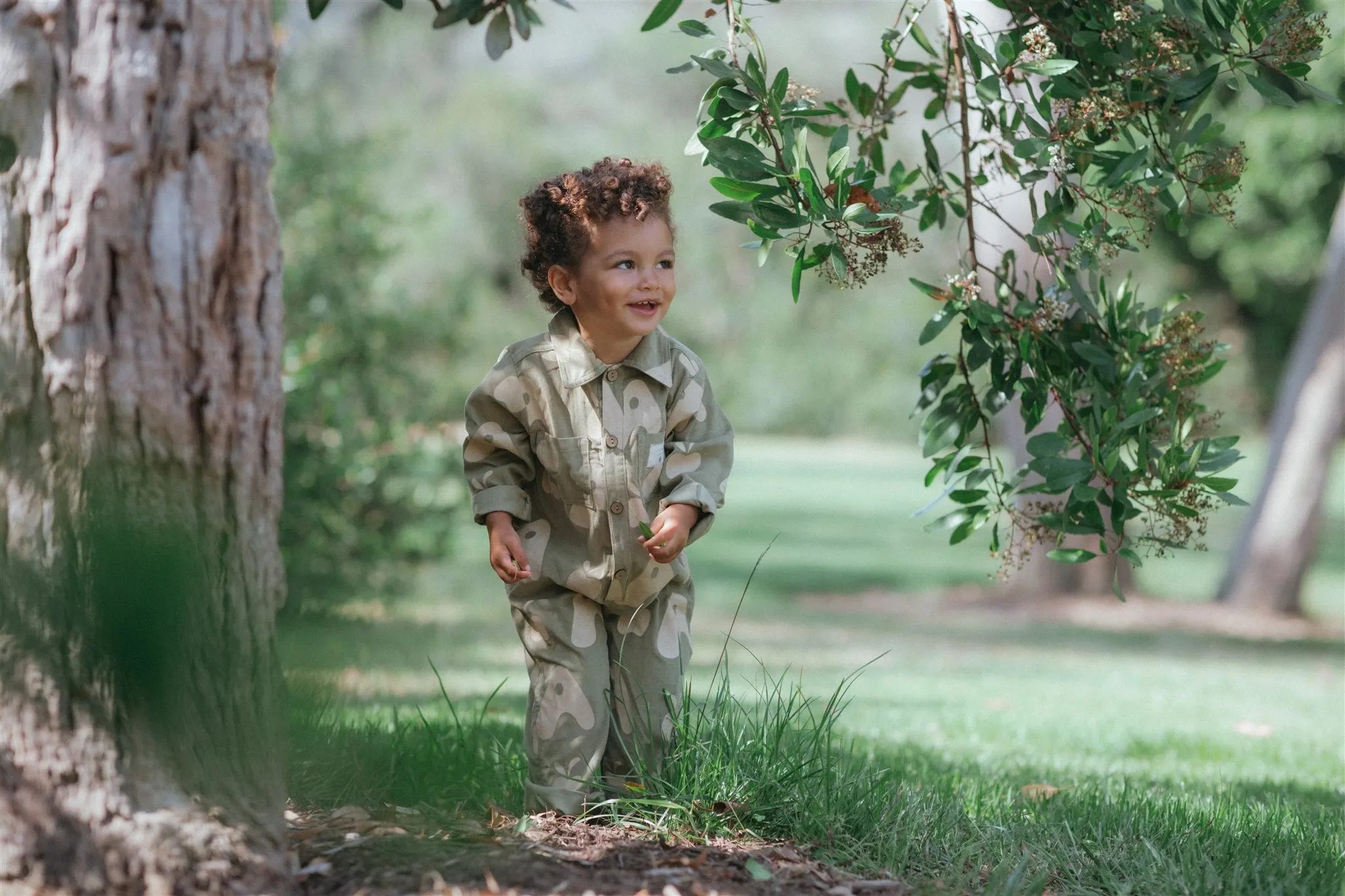 Buttons Jumpsuit - Olive Apple