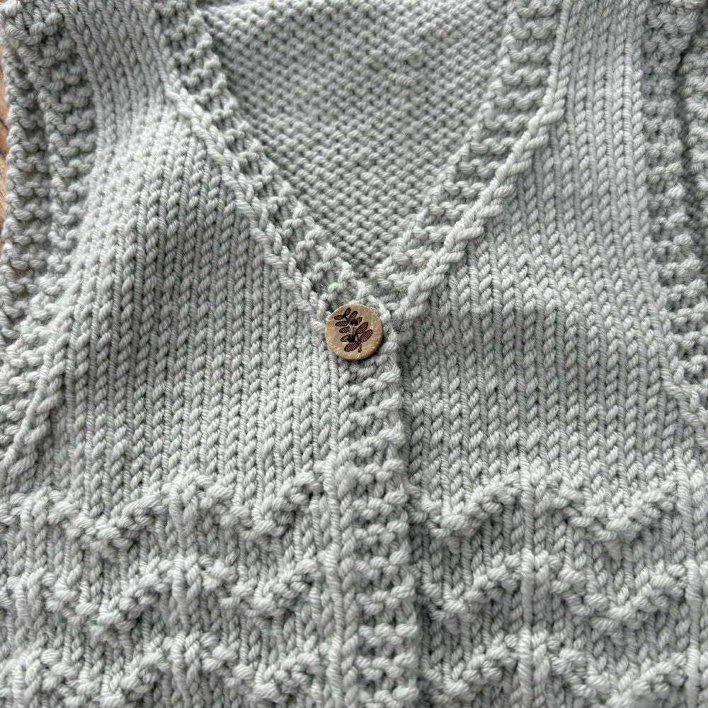 Hand knitted chevron vest 0-3 months
