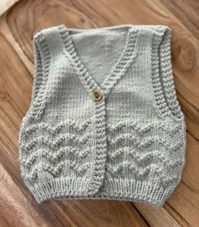 Hand knitted chevron vest 0-3 months