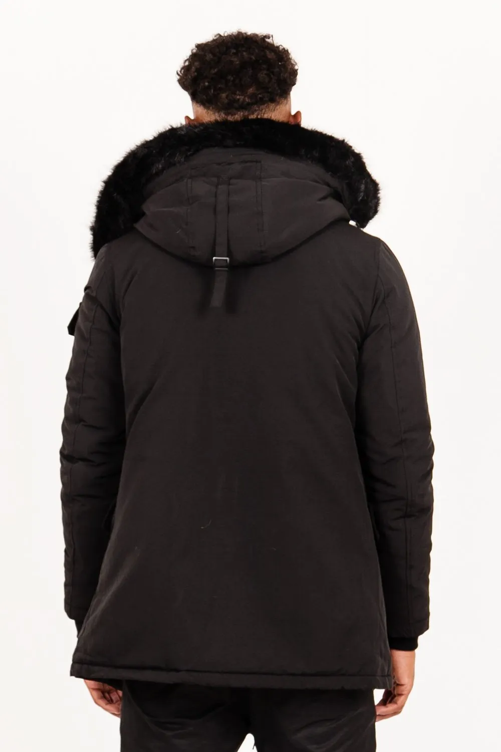 Parka fourrure déperlante Noir