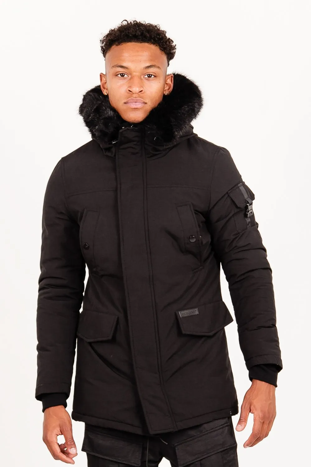 Parka fourrure déperlante Noir