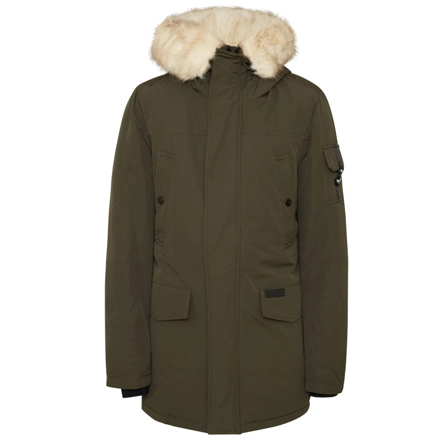 Parka fourrure déperlante Vert kaki