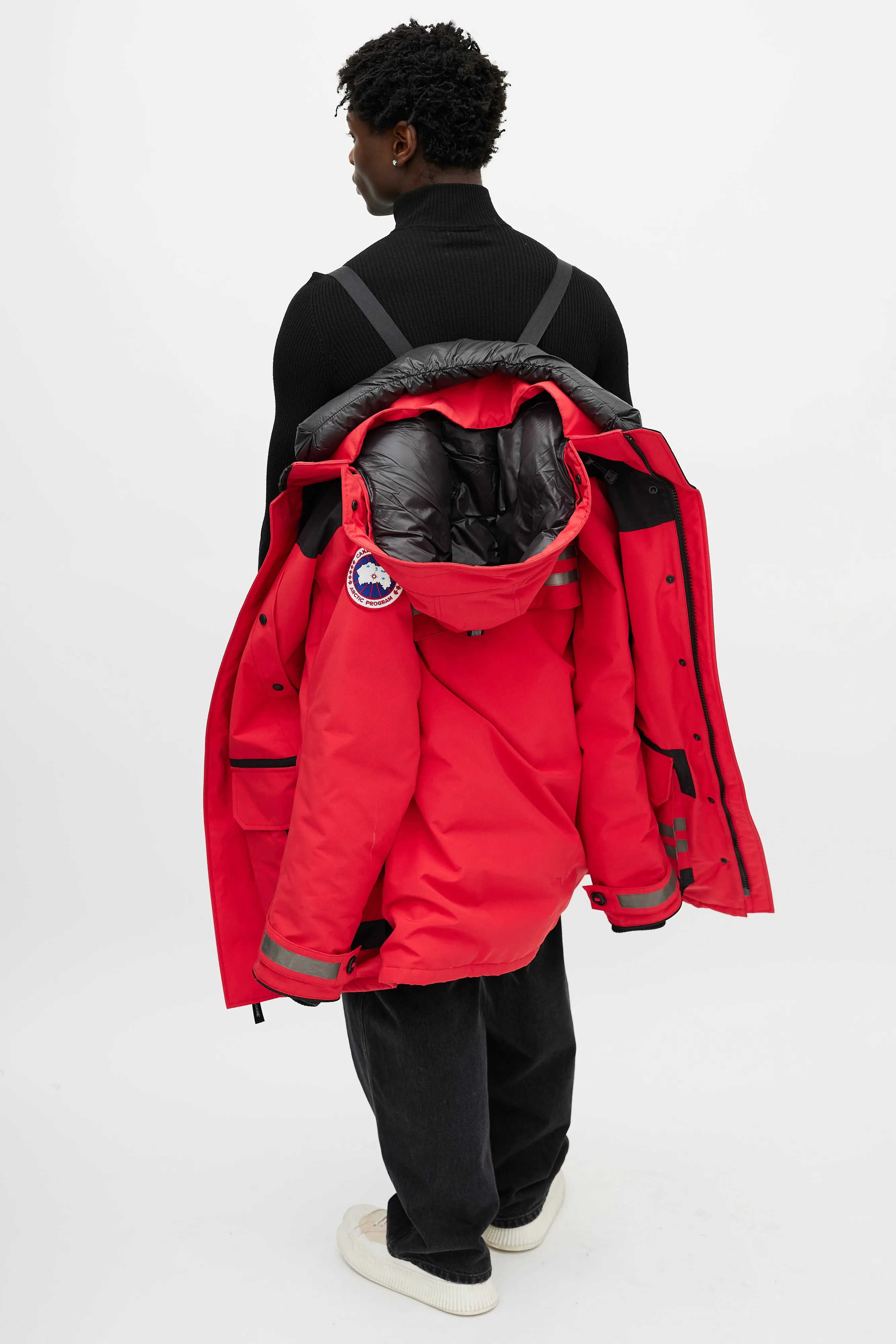 Red & Black Erickson Down Reflective Parka