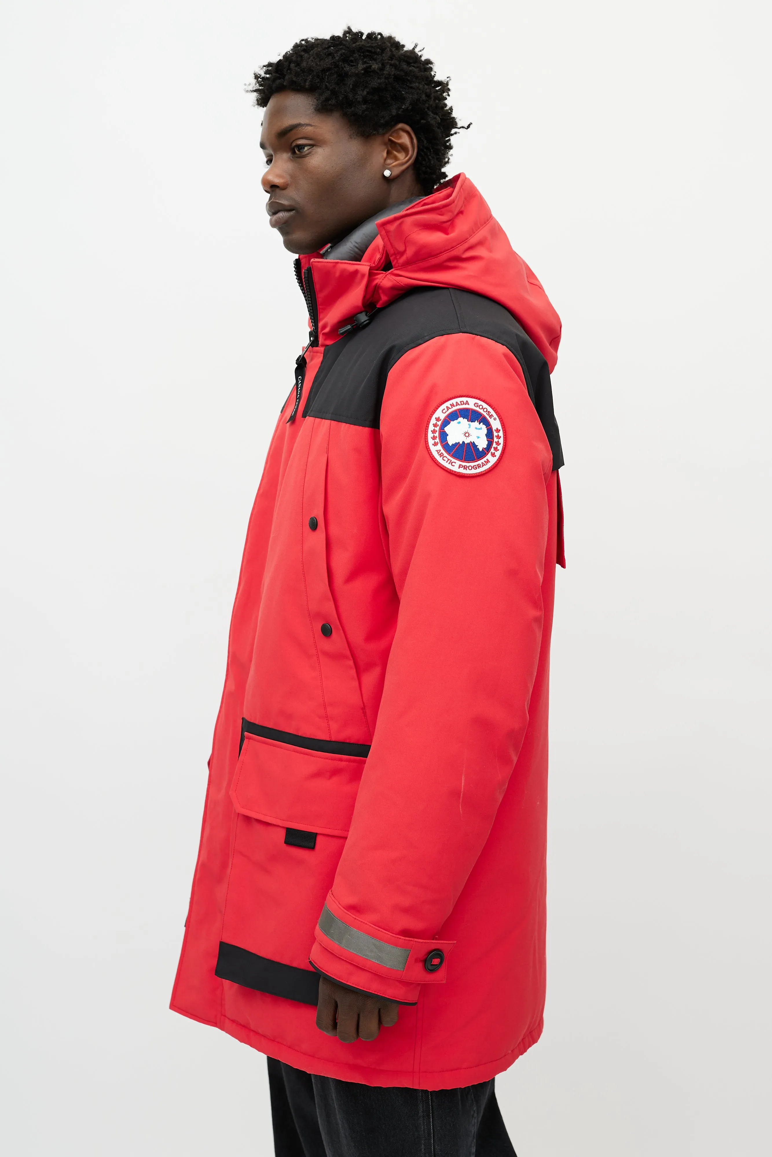 Red & Black Erickson Down Reflective Parka