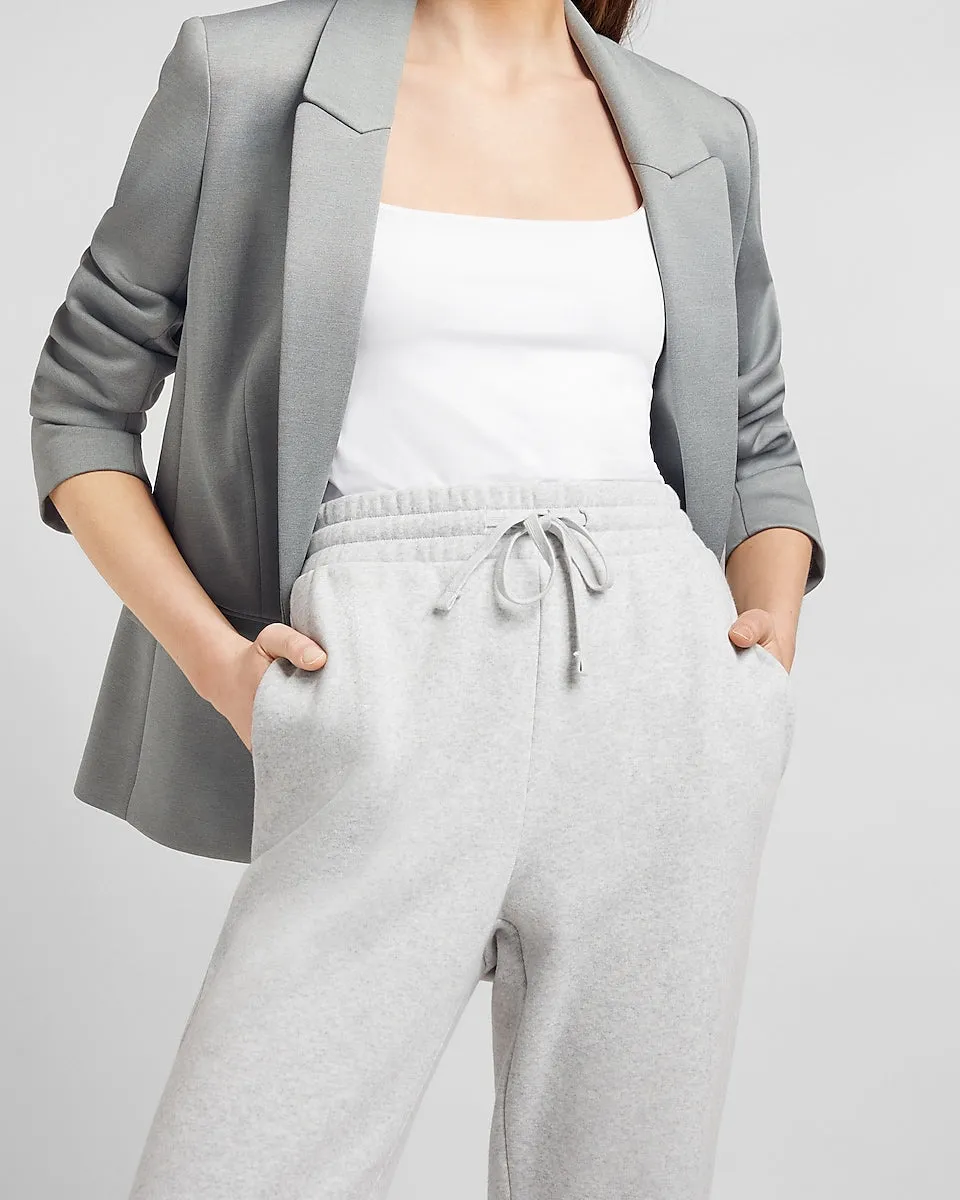 Supersoft Double Knit Peak Lapel Blazer in Heather Gray