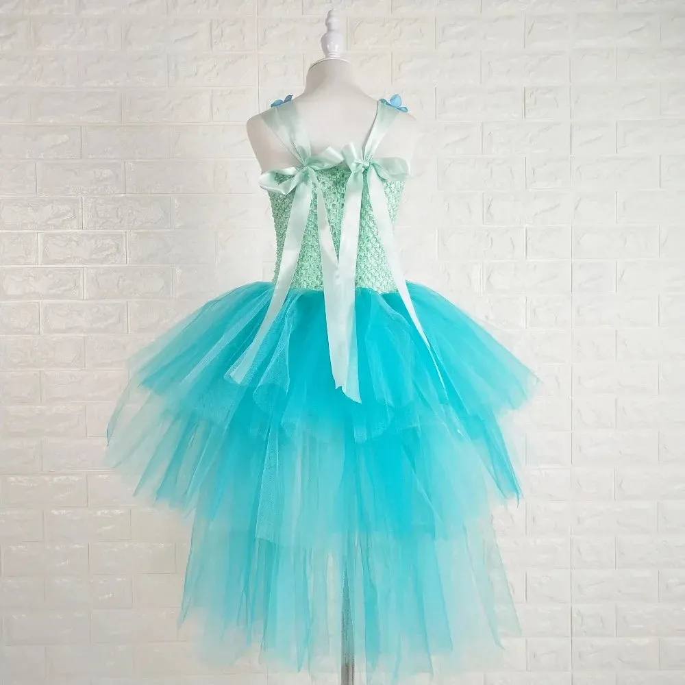 Tulle Flower Straps Girls Party Tutu Dress