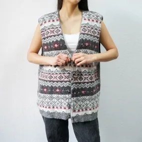 Vintage knit vest size L grey